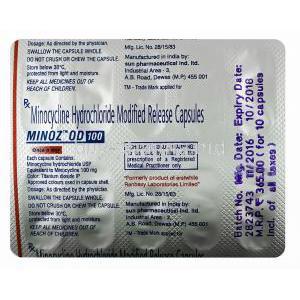 Minoz OD (Capsule) 100, Minocycline