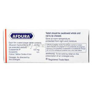 Afdura, Alfuzosin/ Dutasteride dosage