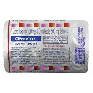 Cifran - OZ, Ciprofloxacin/ Ornidazole