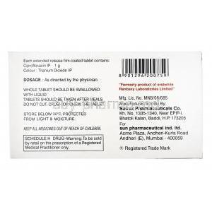 Cifran OD, Ciprofloxacin 1000mg dosage