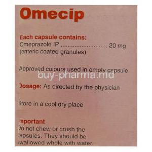 Omecip, Generic  Prilosec, Omeprazole Capsule Cipla Composition