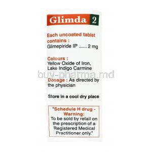Glimda, Glimepiride 2mg dosage