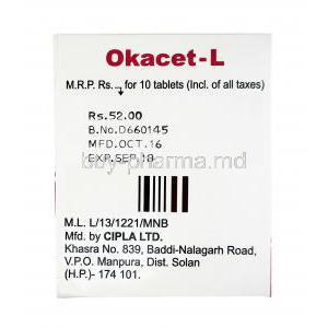 Okacet L, Levocetirizine manufacturer