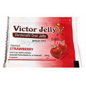 Victor, Vardenafil Oral Jelly 20mg, 5gm, Pack front presentation