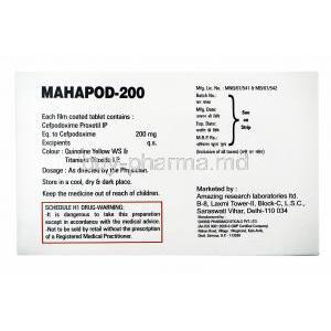 Mahapod, Cefpodoxime dosage