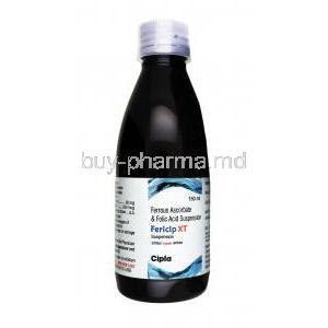 Fericip XT Syrup, Elemental Iron and Folic Acid bottle
