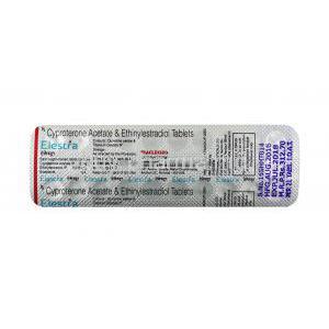 Elestra, Ethinyl Estradiol and Cyproterone tablets back