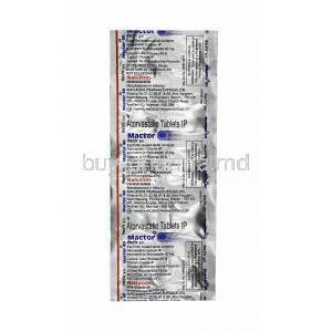 Mactor, Atorvastatin 40mg tablets