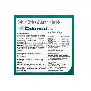 Cdense, Calcium Orotate and Vitamin D3 dosage