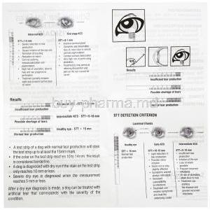 Visioaid Schirmer Tear Test Strips , instructions insert back presentation information