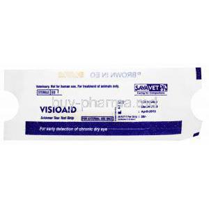 Visioaid Schirmer Tear Test , Test Kit Packaging front presentation with information.