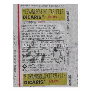 Dicaris, Generic Ergamisol, Levamisole 150 mg  packaging