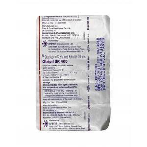 Qtripil, Quetiapine 400mg(SR) tablets back