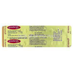 Cyproterone / Ethinyloestradiol Tablet blister pack information