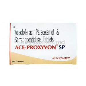 Ace Proxyvon SP, Aceclofenac/ Paracetamol/ Serratiopeptidase