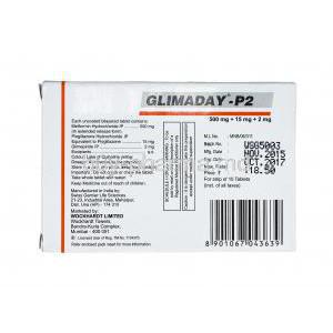 Glimaday P2, limepiride, Metformin and Pioglitazone manufacturer