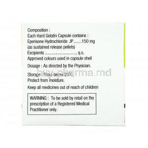 Eprisan, Eperisone dosage