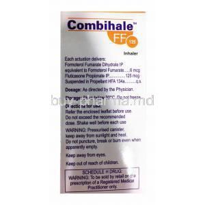 Generic Formoterol fumarate/ Fluticasone Inhaler, 6mcg 125mcg 125 MD Inhaler , CFC free, Dr. Reddy's, dosage, storage and directions for use instructions, warning label