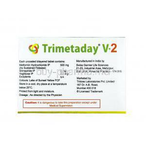 Trimetaday V, Glimepiride and Metformin 2mg manufacturer