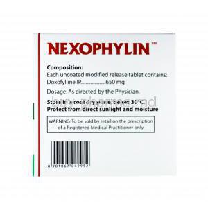 Nexophylin, Doxofylline storage