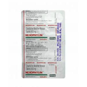 Nexophylin, Doxofylline tablets back