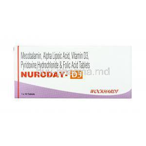 Nuroday D3, Mecobalamin/ Alpha Lipoic Acid/ Pyridoxine/ Vitamin D3/ Folic acid