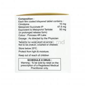 Cilamet XL, Cilnidipine, Metoprolol, Cilnidipine and Metoprolol dosage