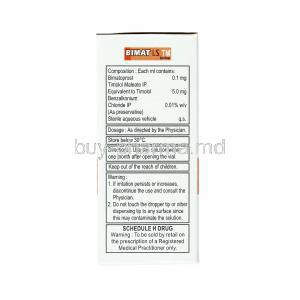 Bimat LS TM Eye Drop, Bimatoprost and Timolol dosage