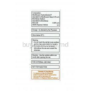 Duobrom Eye Drop, Bromfenac and Moxifloxacin dosage