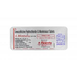 L Montus Kid, Levocetirizine and Montelukast tablets back