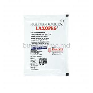 Laxopeg Powder, Polyethelene Glycol sachet back