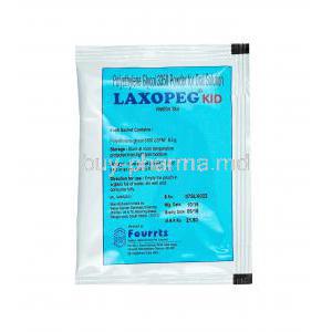 Laxopeg Kid Powder, Polyethelene Glycol sachet back