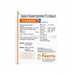 Tamfil S, Tamsulosin and Deflazacort dosage