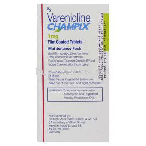 Champitx, Generic Chantix, Varenicline 1 mg  Maintenance Pack  information