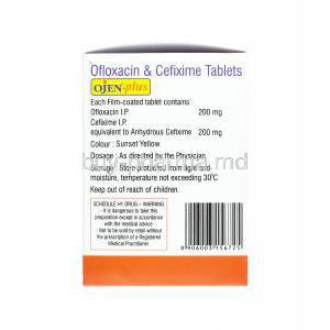 Ojen Plus, Cefixime and Ofloxacin dosage