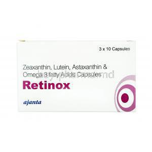 Retinox, Lutein/ Zeaxanthin/ Astaxathin/ Omega 3 fatty Acids