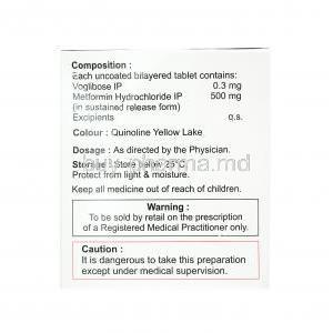 Volga M, Metformin and Voglibose 0.3mg dosage