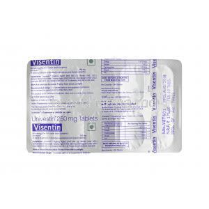 Visentin, Univestin tablets back