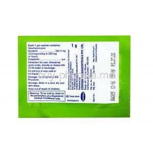 Floratact Sachet, Saccharomyces Boulardii sachet back