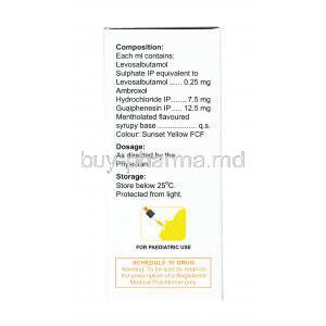 Kofarest-PD Drop, Ambroxol, Levosalbutamol and Guaifenesin composition