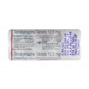 Atrest, Tetrabenazine tablets back