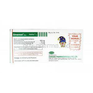 Sinarest New, Chlorpheniramine, Paracetamol and Phenylephrine manufacturer