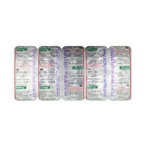 Sinarest New, Chlorpheniramine, Paracetamol and Phenylephrine tablets back