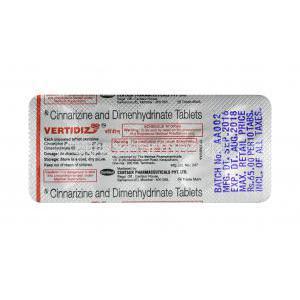 Vertidiz, Cinnarizine and Dimenhydrinate tablets