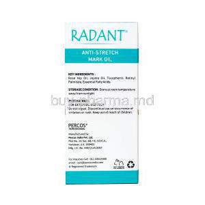 Radant Anti-Stretch Mark Oil key ingredients