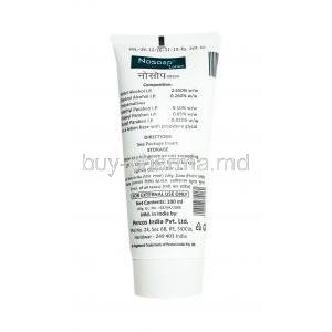 Nosoap Lotion, Cetyl Alcohol and Stearyl Alcohol tube back
