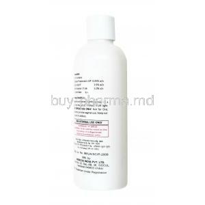 Ultitar CS Lotion, Clobetasol, Salicylic Acid and Coal Tar bottle back