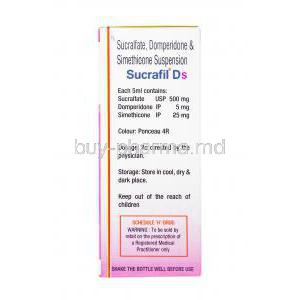 Sucrafil DS Suspension, Sucralfate, Domperidone and Simethicone dosage