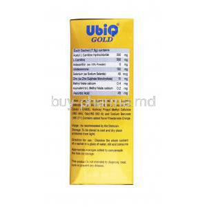 Ubiq Gold Sachet composition