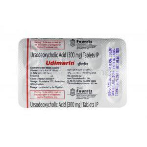 Udimarin, Ursodeoxycholic Acid tablets back